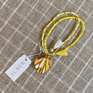 NEW J.Crew Yellow and White Beaded Bracelet